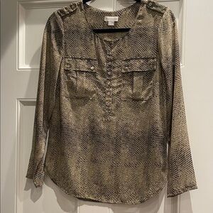 Monsoon Beige and Black Patterned Blouse